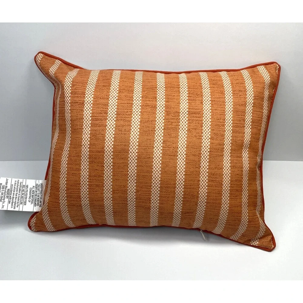 Mainstays Outdoor Lumbar Pillows Orange/Gray 